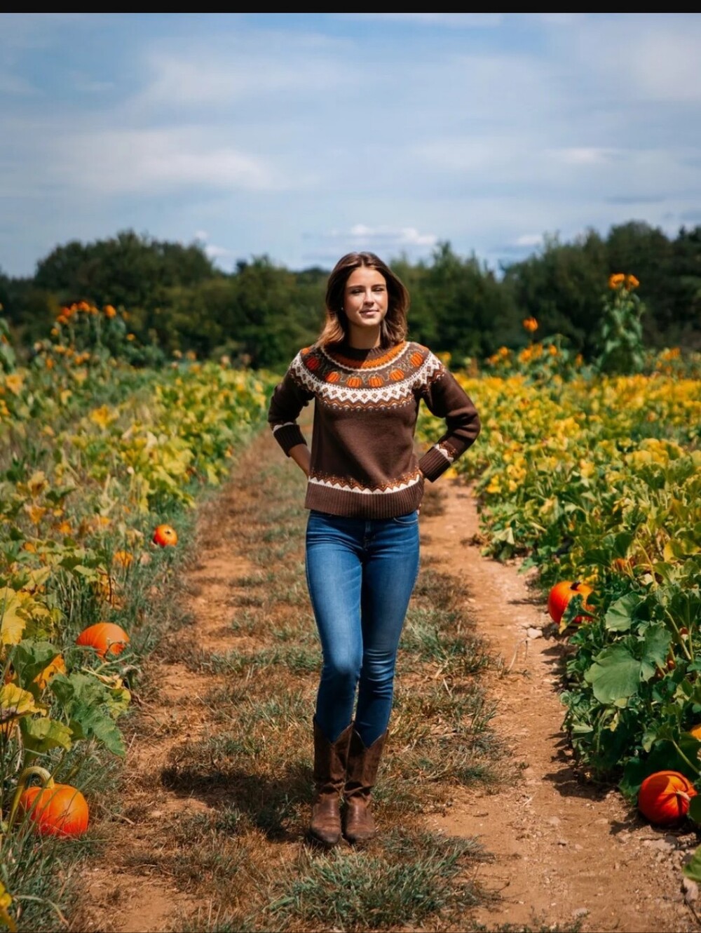 Kiel James Patrick Cozy Brown Pumpkin Fair Isle Sweater - Women - Picture 3 of 9